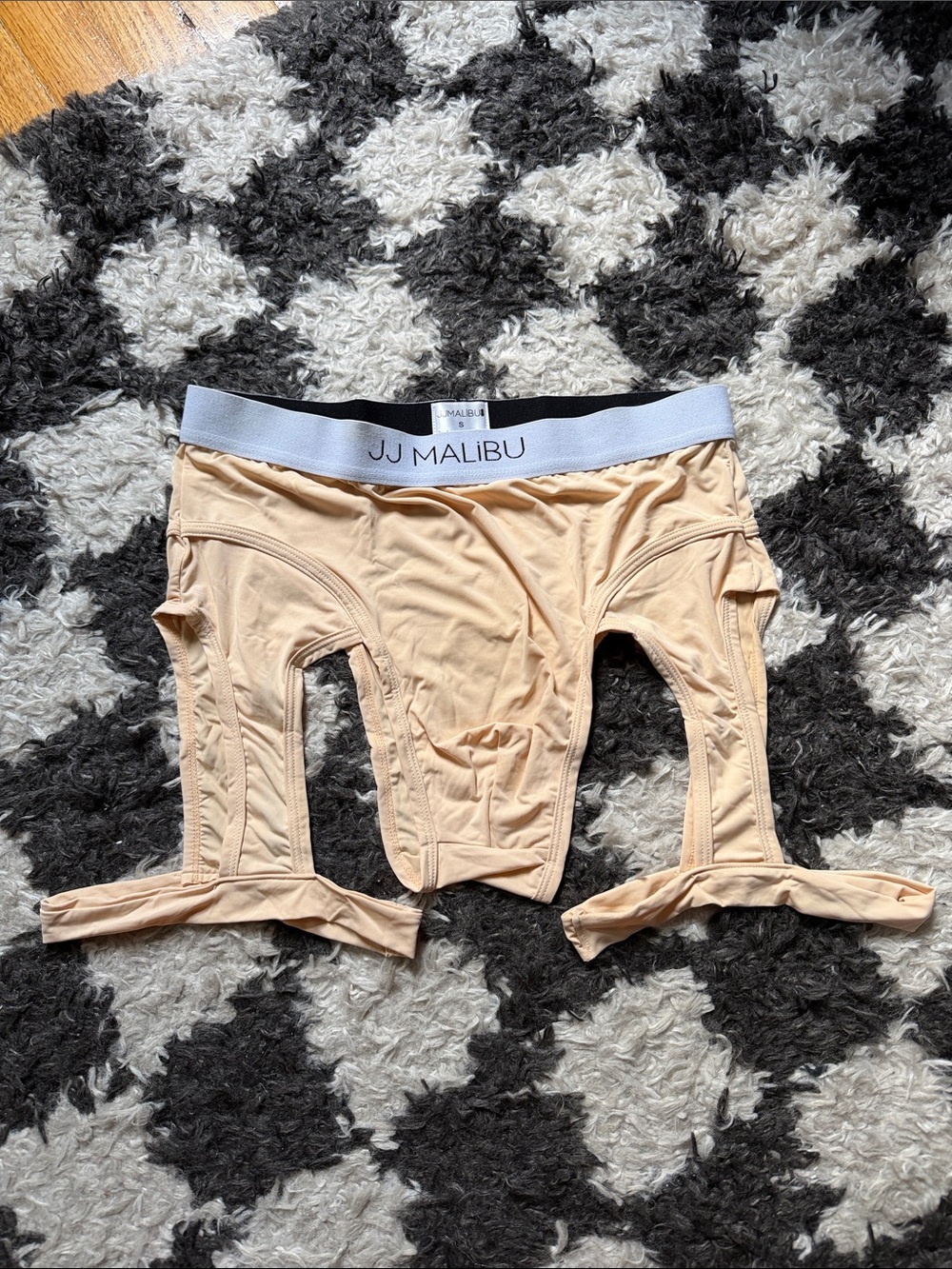Rare Men's High-Waisted Mesh Tan
Garter Briefs Size Small.